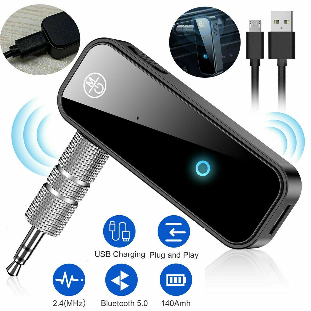 Bluetooth 5.0 2in1 Transmitter Receiver Car Wireless Audio Adapter USB 3.5m  – computergadgets3949